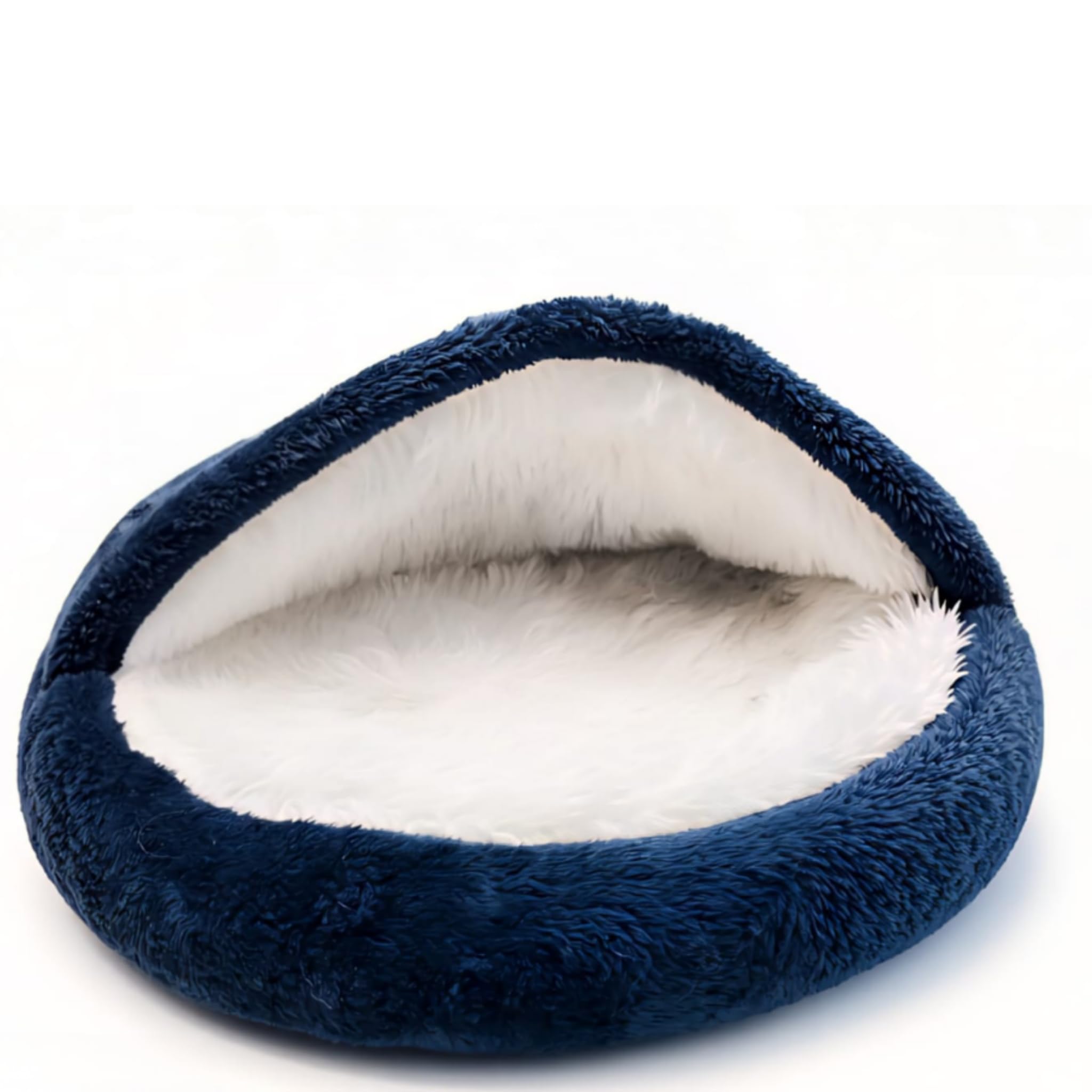 Cuccia anti-ansia per cani, 50 cm, con tetto, per animali domestici sotto i 5 kg, accogliente letto con cappuccio, lavabile, in pelliccia sintetica felpata, confortevole, con cuscino