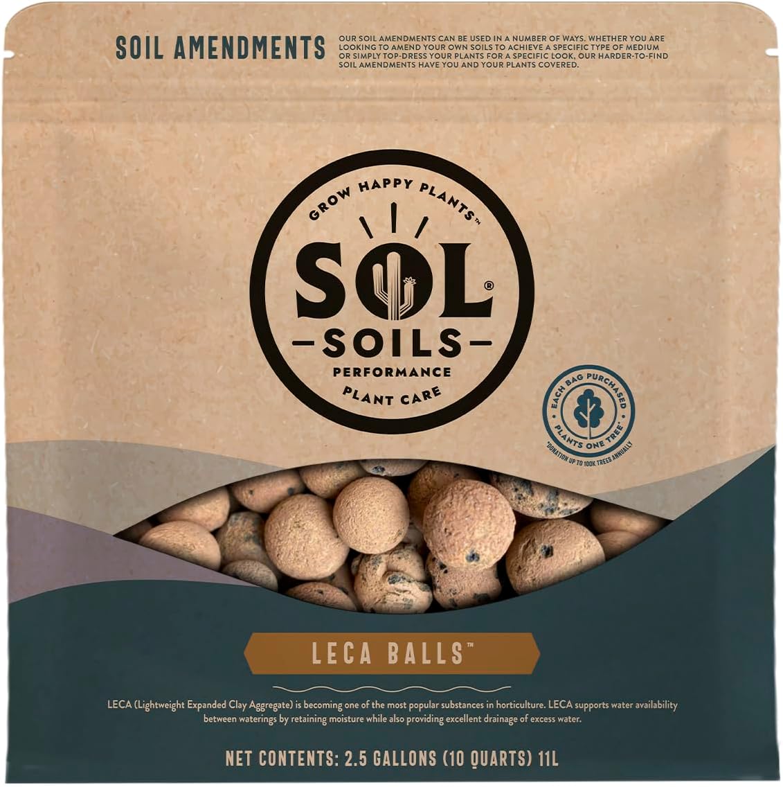 Sol Soils LECA Balls - Lightweight Natural Hydroponic Clay Pebbles for Plants, Improves Drainage, 10 Qt