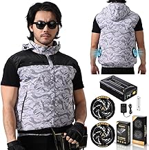 (2025 New Design, 42 V Ultra High Output) Vest with Fan, 40,500 mAh, Large Capacity Battery, Up to 25 Hours of Use, Work Clothes with Fan, 7 Levels of Air Flow Adjustment, 2 Modes, Heatstroke