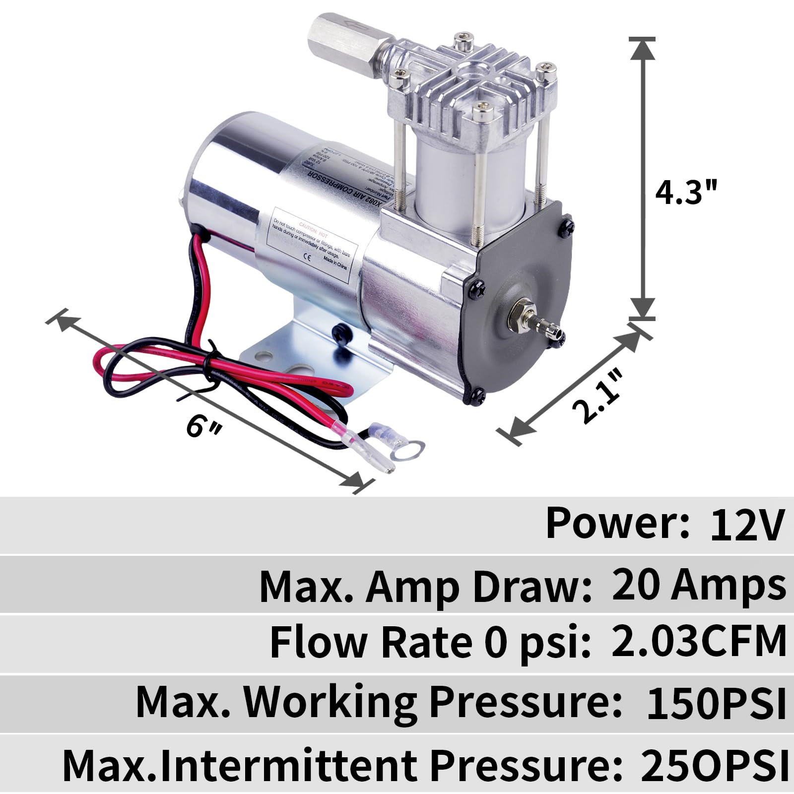 120PSI Air Compressor for Motorcycle/Truck - Train Horn & Suspension -5