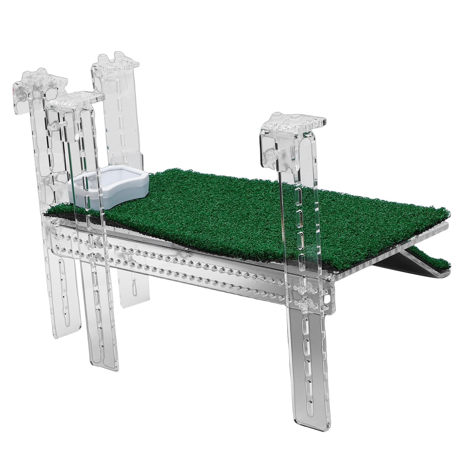 Topiky Plataforma Colgante para Tomar el Sol de Tortuga, Simulación Colgante de Acrílico, Rampa de Tortuga de Hierba, Plataforma de Decoración de Tanque de Acuario, Ajuste del Nivel de Agua,