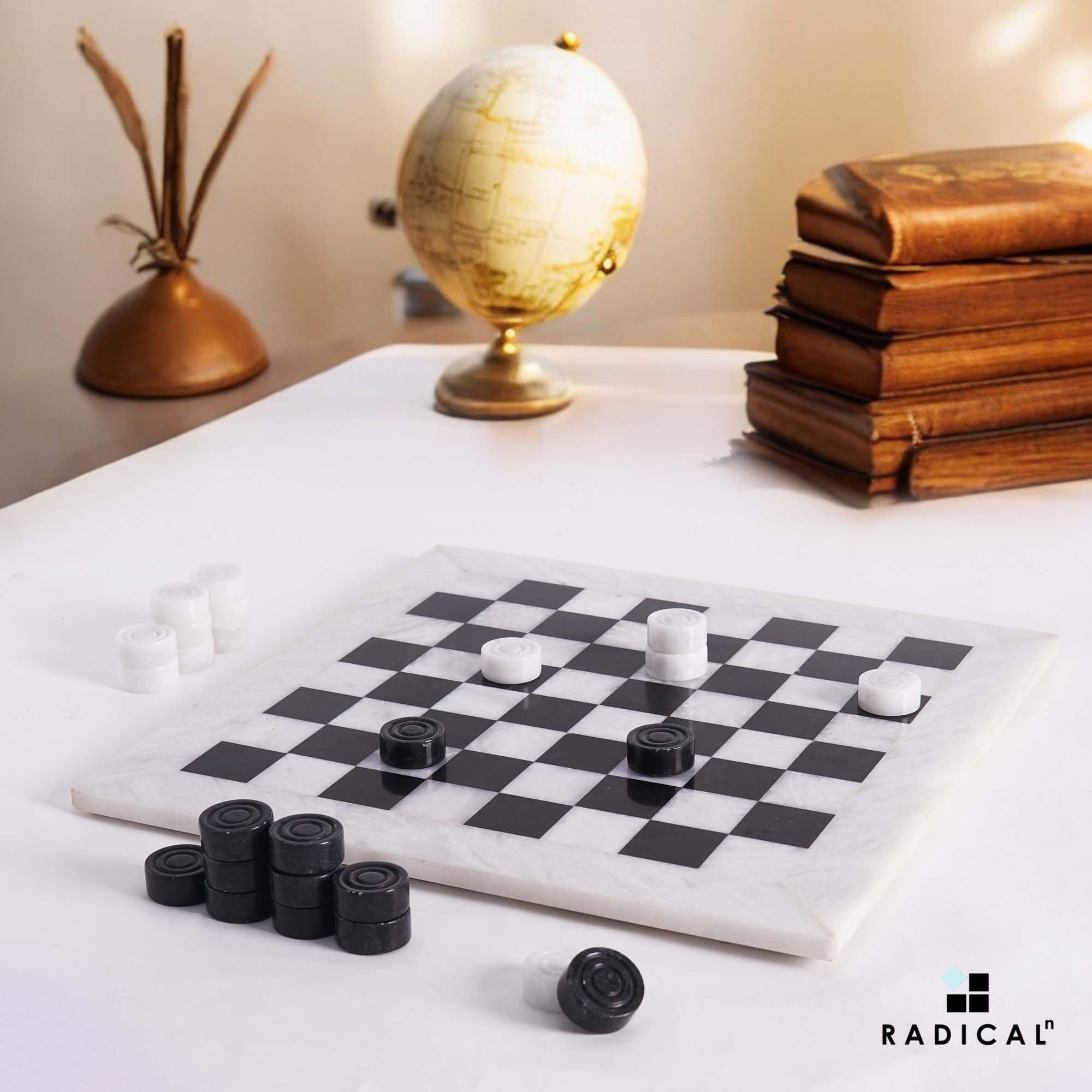 Amazon.co.jp: Radicaln マーブルチェッカー ボードゲーム 15インチ