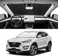 Vista 151 de Parasol de parabrisas de ajuste personalizado para Nissan Titan 2017-2024, bloquea los rayos UV y el calor, parasol de ventana delantera, fácil