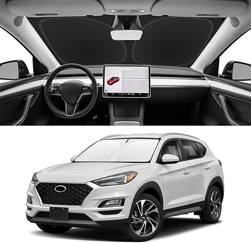 Miniatura 151 de Parasol de parabrisas de ajuste personalizado para Nissan Titan 2017-2024, bloquea los rayos UV y el calor, parasol de ventana delantera, fácil