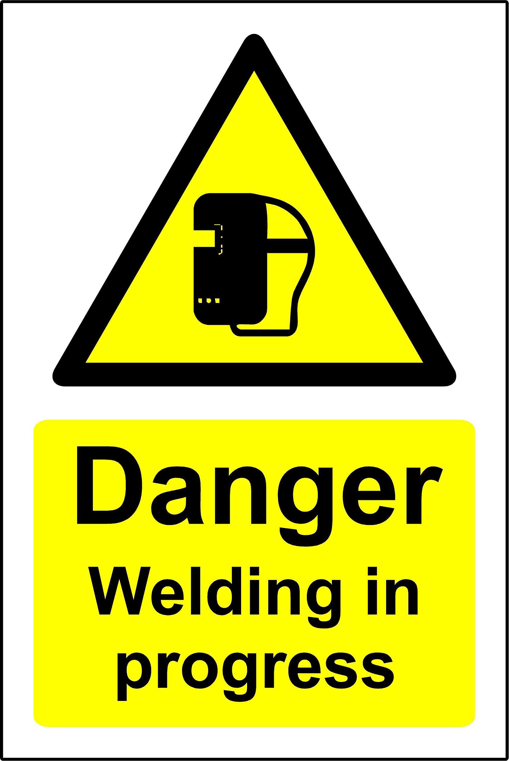 Kpcm Display Ltd Danger Welding In Progress Safety Sign - 1.2Mm Rigid Plastic 300Mm X 200Mm