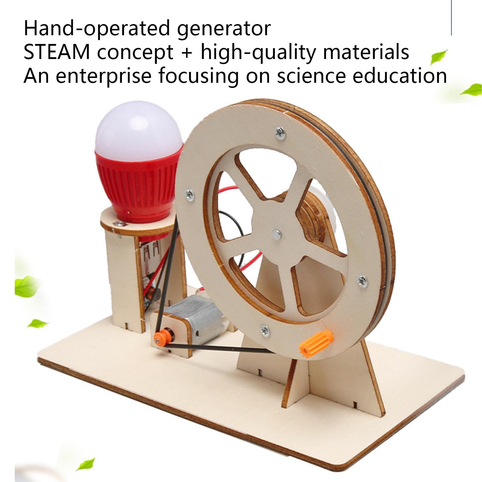 Generatore Elettrico Giocattolo Fai-da-te In Legno – Kit Educativo Per Esperimenti Scientifici, Insegna L’Energia Meccanica (5V/100mA)