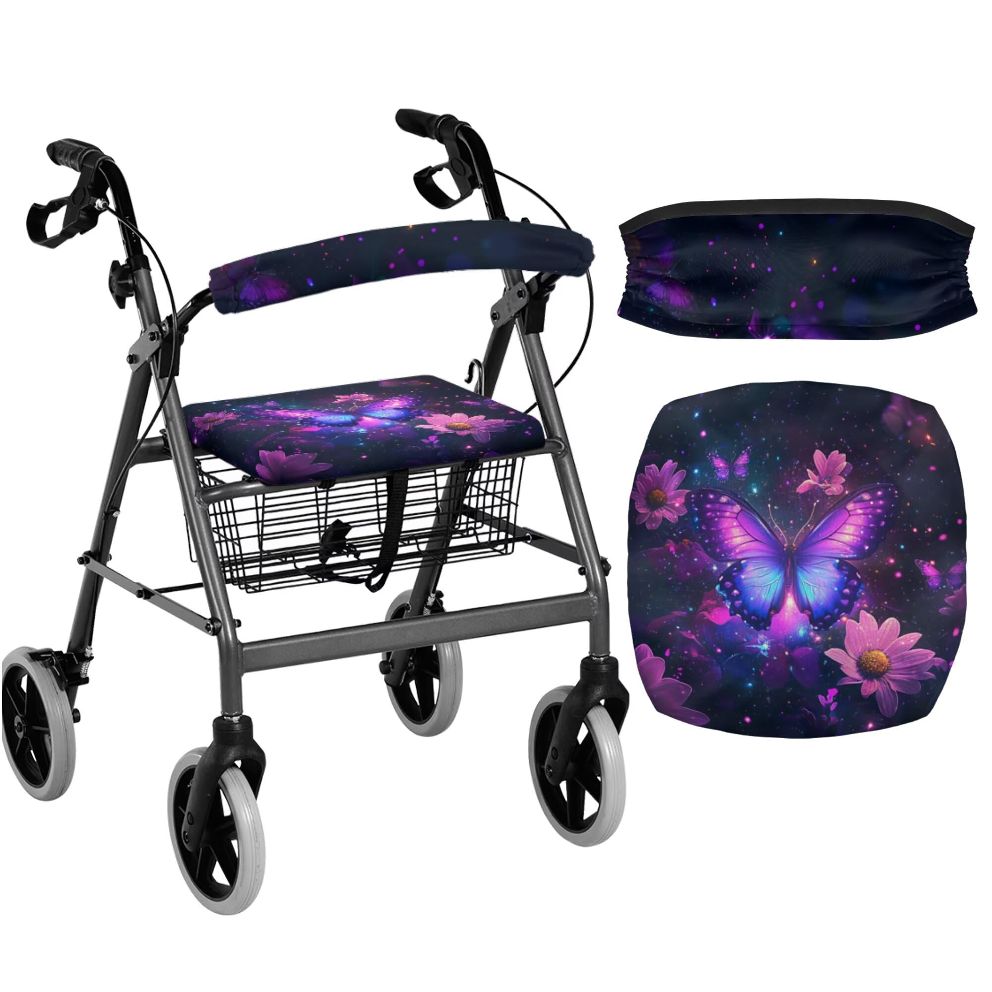 White Marble Walkers for Seniors Cover Universal Fit Walker Accessories Walkers for Seniors with Seat Cover Washable Rollator Covers — Amazon image 21