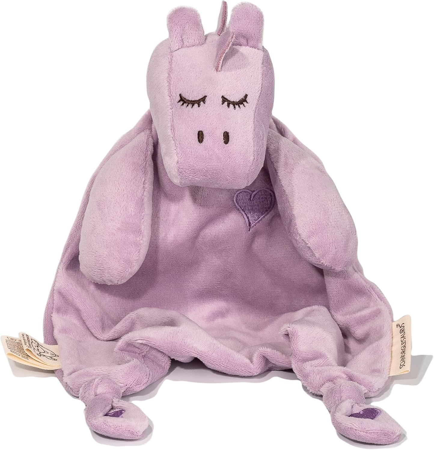 Schnorglesaurus Mini Plush Dinosaur Lovey – Soft Baby Security Blanket & Snuggle Blankie, Cuddly Comfort Toy for Newborns, Infants & Toddlers – Adorable (Lily)