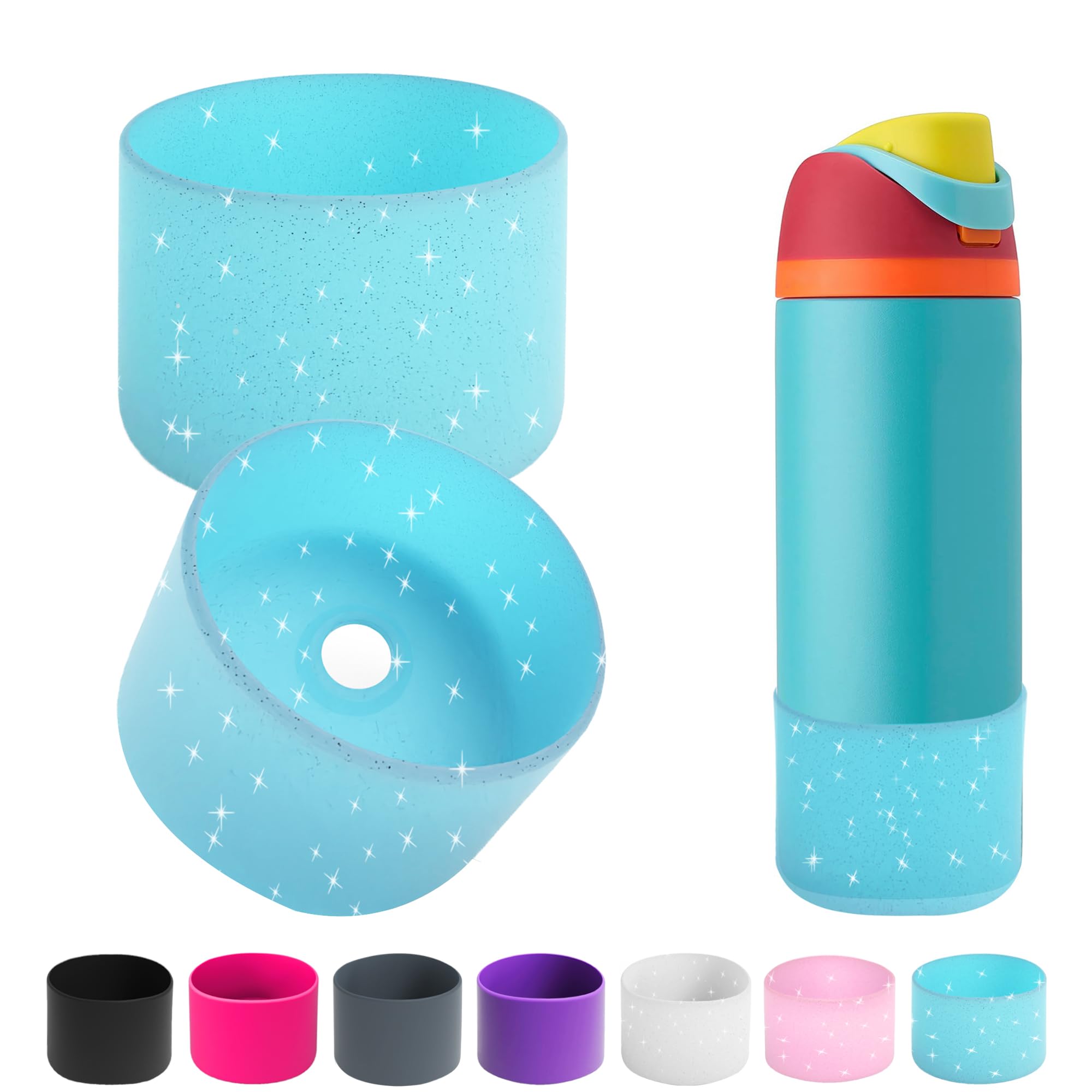 2PCS Silicone Water Bottle Boot for Owala 14/16oz 24oz 32oz 40oz,Anti-Slip Protective Sleeve Bottom Bumper Protector for FreeSip, Twist, and Flip