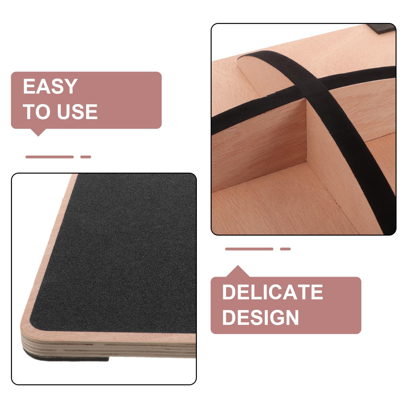 TOYANDONA Tavola Equilibrio in Legno Quadrata per Adulti Strumento di Esercizio per Fitness e Allenamento di Coordinazione Migliora L'equilibrio Nero