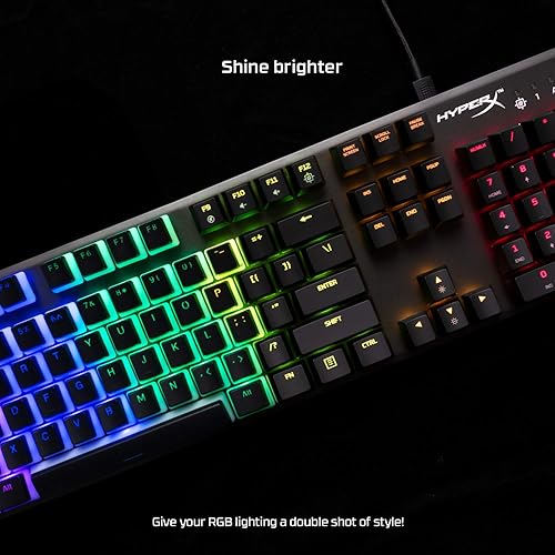 Miniatura 6 de HyperX Teclas Pudding Juego de teclas PBT de doble disparo con capa translúcida para teclados mecánicos juego completo de 104 teclas perfil OEM