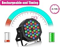 SEBRUANC 4x Akkumulátoros RGB LED Par Lámpa Táskával, Diszkó Fény Távirányítóval és Hangaktivációval 3