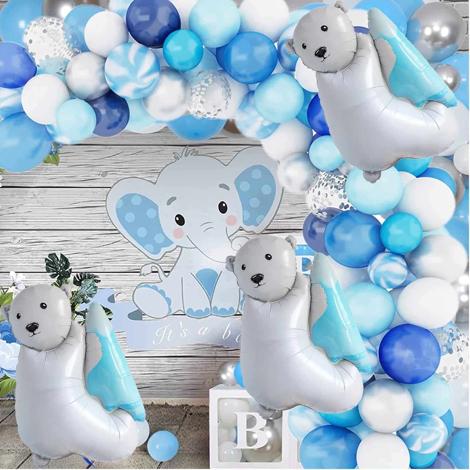 4 Pcs White Polar Bear Foil Balloons Large Mylar Animal Balloons for Winter Snow Frozen Ice Wonderland Themed Birthday Party Decorations - Image 2