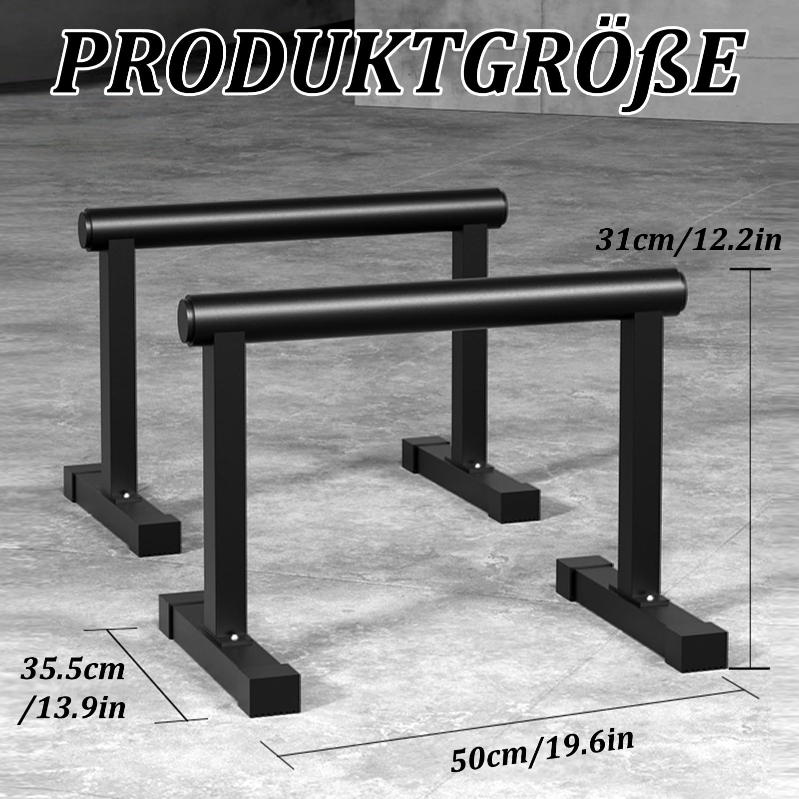 Parallettes mit Holzgriffen, Rutschfeste Handstand Griffe/Dip Bar für Calisthenics, Krafttraining & Yoga, Handstand Stütze für In- und Outdoor