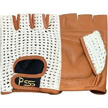 Prime Finger Less Net Cycle Padded Gloves Biker Fitness Gym Body Building Weight Lifting Glove 411 Tan With White Net, XXL
