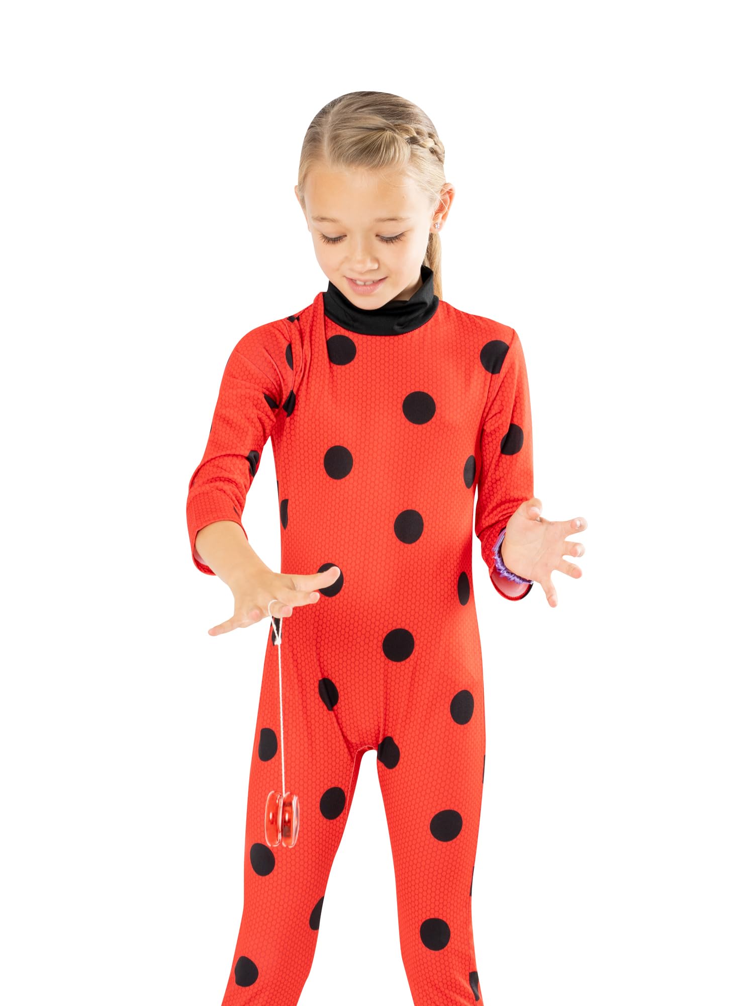Rubies Ensemble d'accessoires Ladybug pour Filles, Yo-yo avec lumière et Bracelet, Officiel Miraculous Ladybug pour Carnaval, Halloween, Anniversaire, Cadeaux