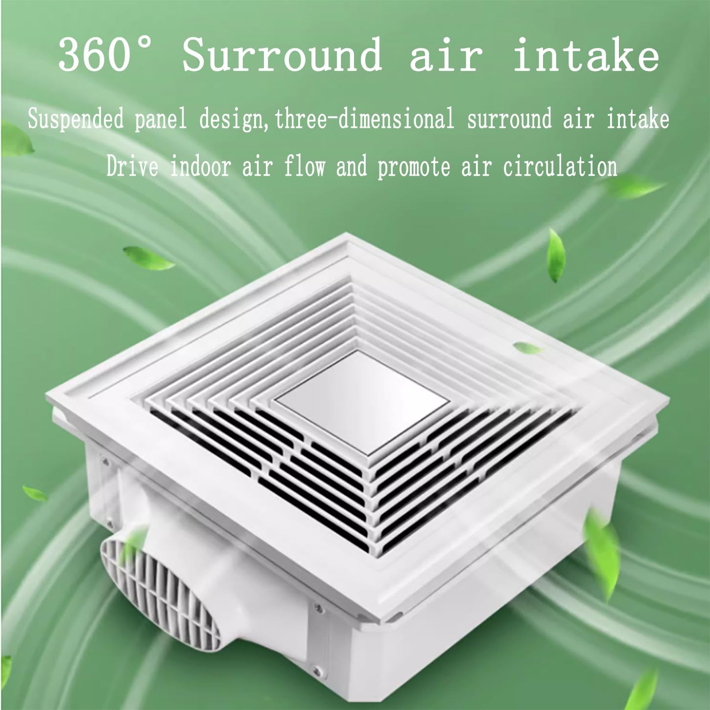 Extractor De Aire 300 * 300Mm,Extractor Baño Silencioso con Válvula Antirretorno,Extractor Cocina para Techo,Ventilador Extractor 320M³/Hora,Panel ABS