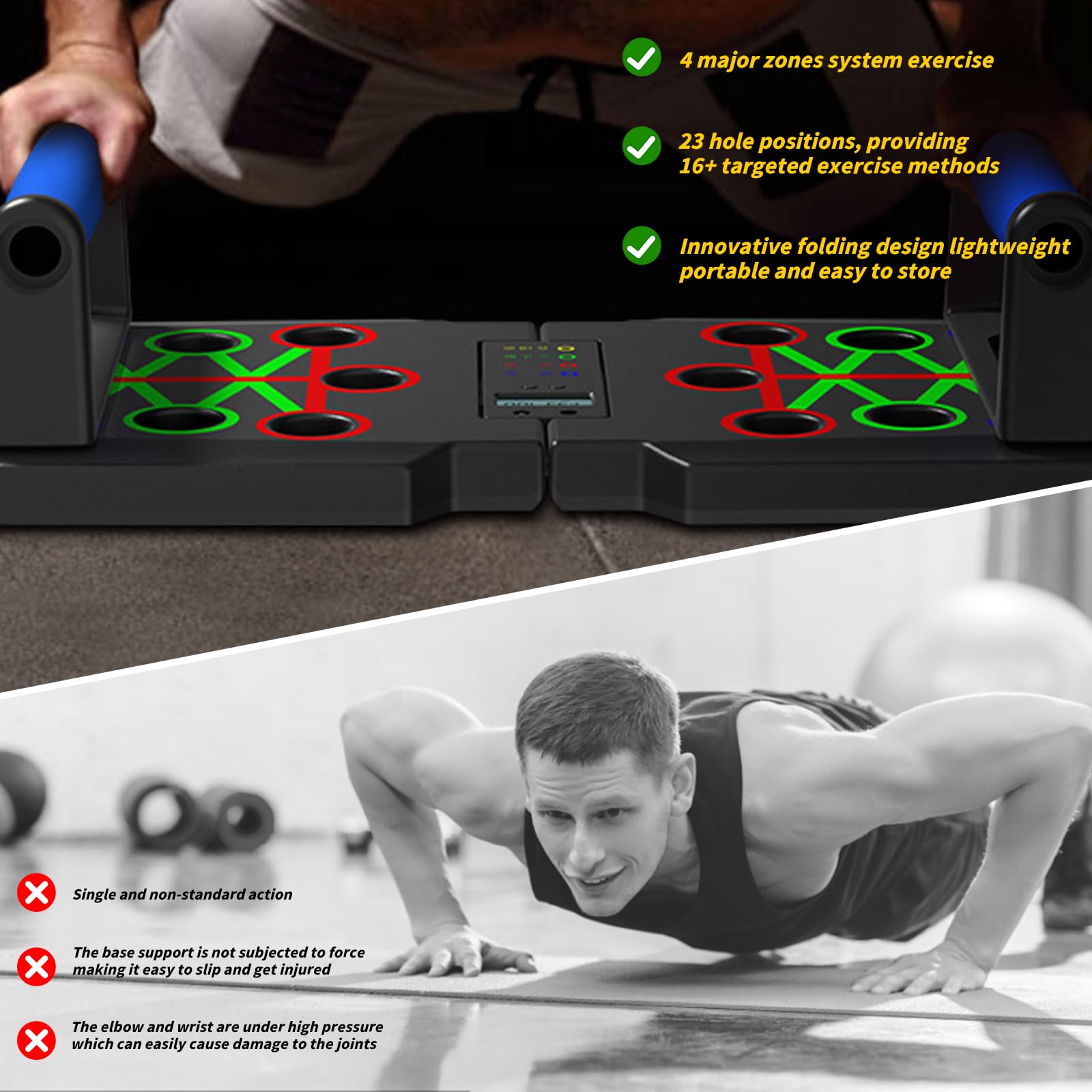 Deska pushup, wielofunkcyjny system stojaków pushup 14 w 1, przenośny, wielofunkcyjny, odpinany drążek pushup, trening siłowy, stojak pushup z uchwytami, dla mężczyzn i kobiet, trening, fitness