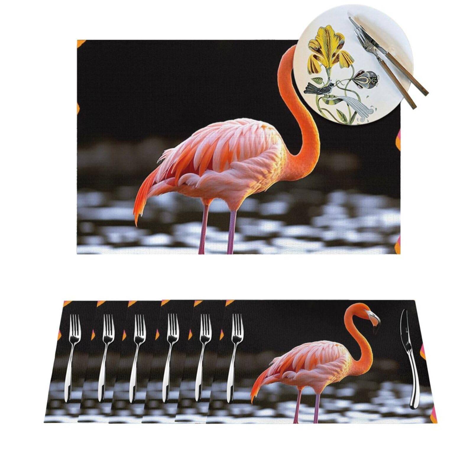 Sets de table PVC flamants roses 45x30 cm lot de 4 lavables