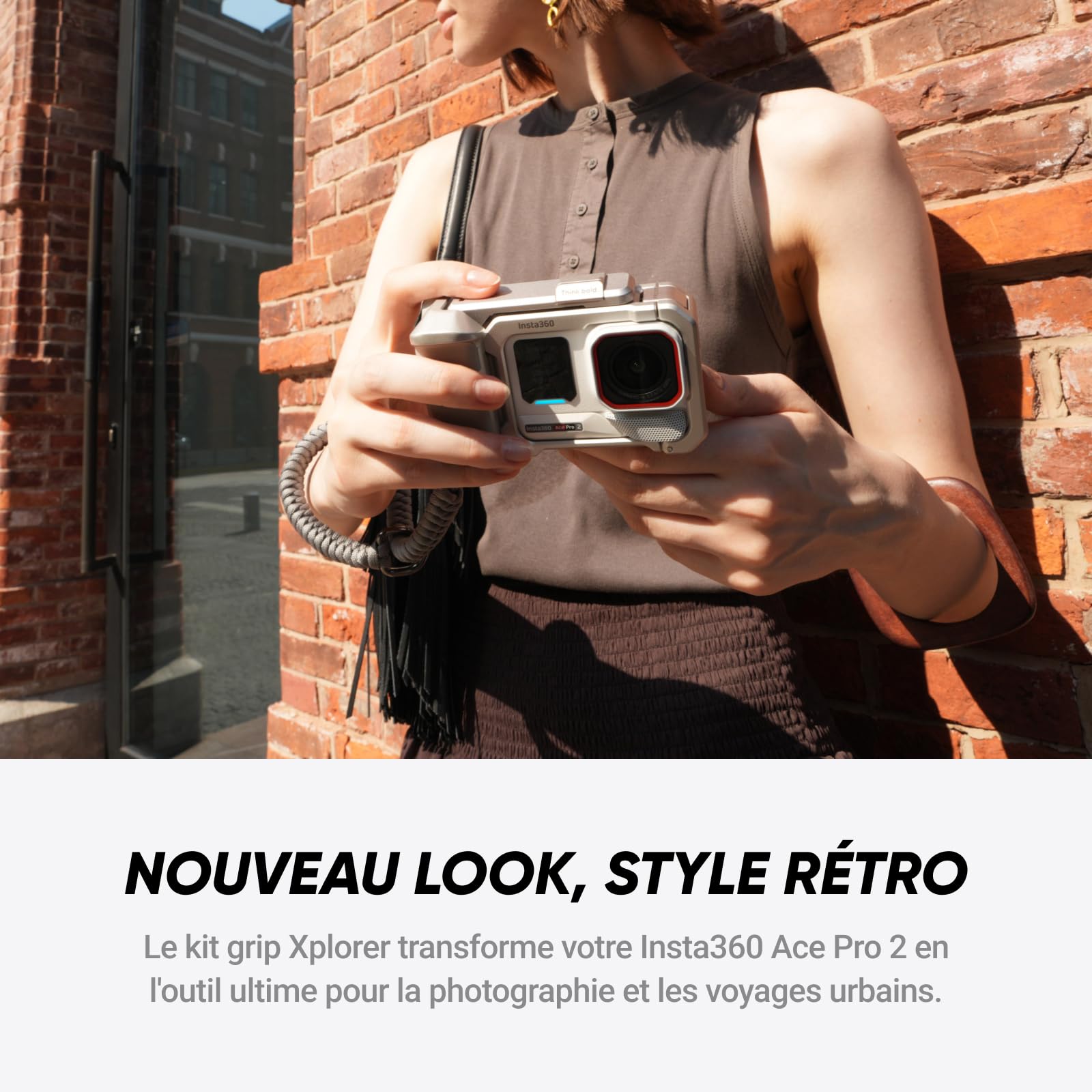 Insta360 Ace Pro 2 édition limitée Blanc Arctique - Caméra d'action étanche 8K co-conçue avec Leica, capteur 1/1,3", Double Puce d'IA, qualité en Basse lumière, Audio avancé, écran Rabattable