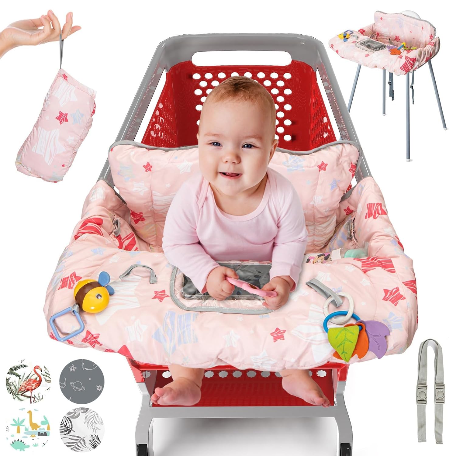 Discover Comfort: The PILLANI Shopping Cart & High Chair Cover for Your Little One!