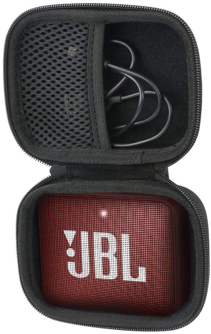 Khanka Hart Tasche Für JBL GO 2 kleine Musikbox portabler Bluetooth Lautsprecher Etui Case.(Für JBL GO 2-Schwarz Reißverschluss)