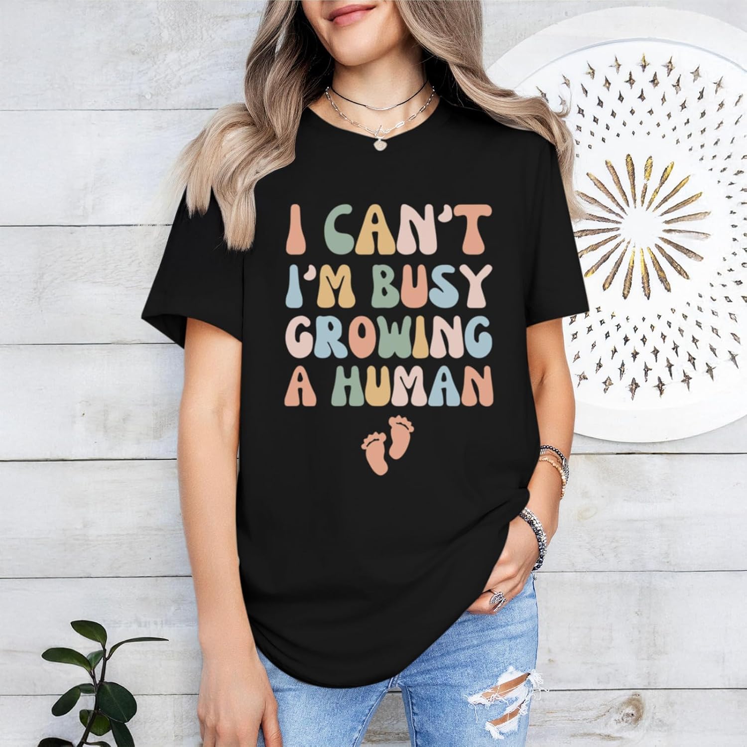 Pregnancy Announcement Shirts Growing A Human Shirt Women Cute Funny Graphic Maternity Tees Pregnant Mom Gifts Tops - Image 4