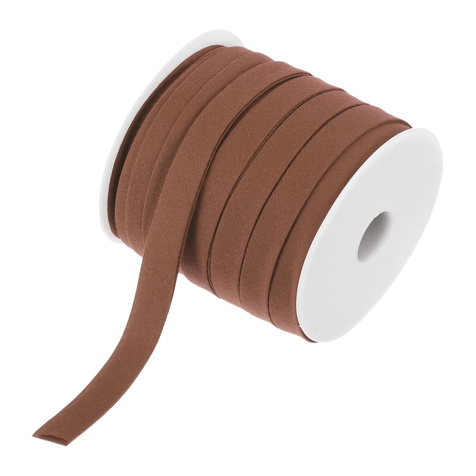sourcing map 3/8 Inch Double Fold Bias Tape Continuous Bulk Bias Tape for Sewing, Seaming Quilting Hemming Binding Crafts (Coffee 25 Yards)