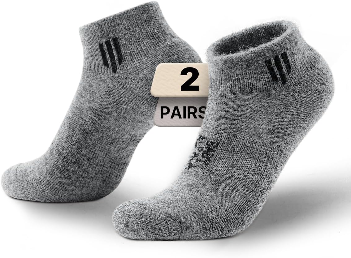 Alpaca Wool Ankle Socks Cushioned Hiking Socks Work & Outdoors Moisture Wicking Anti-Blister Padded Breathable Merino