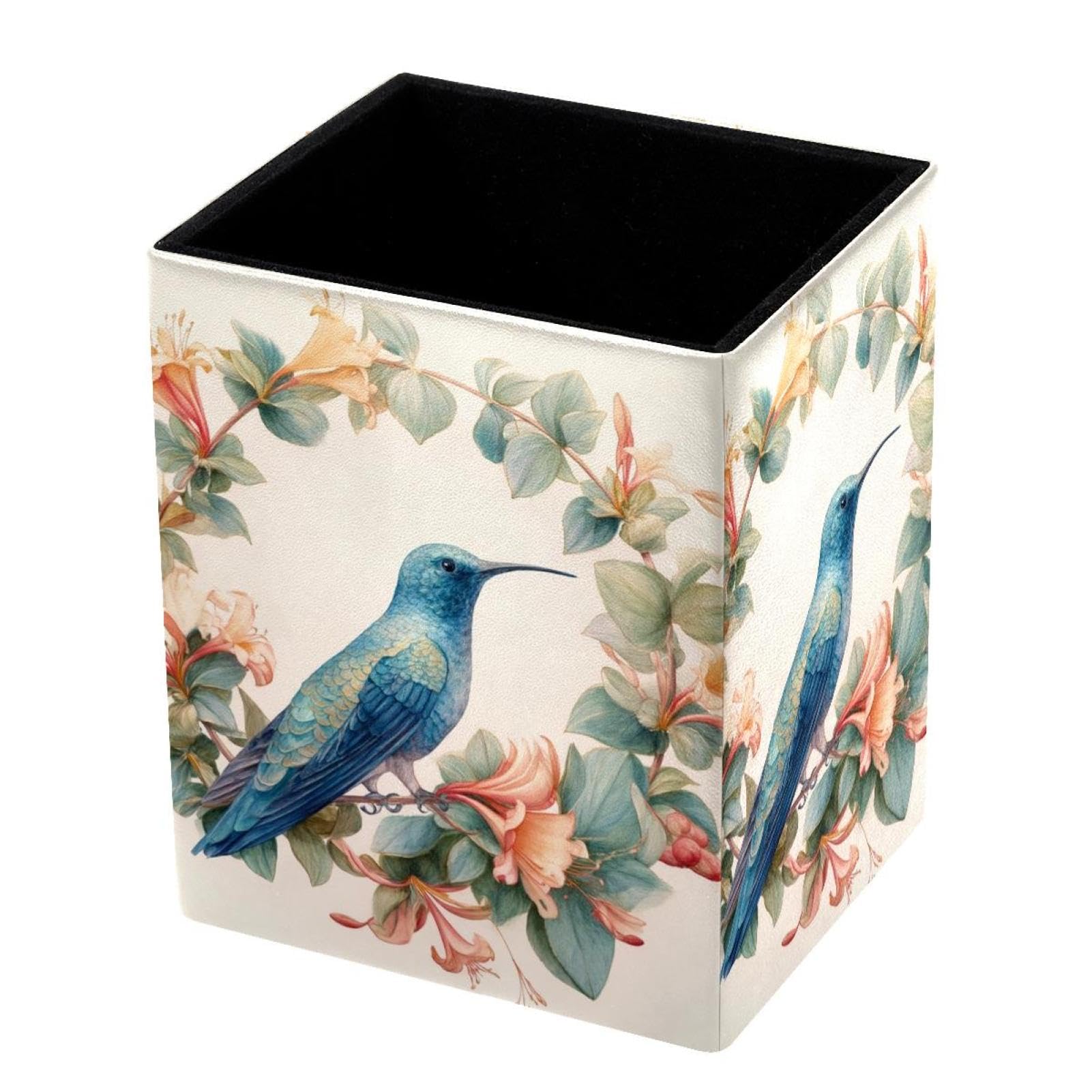 VAPOKF Pencil Holders for Desk, Hummingbird Printed Pen Holders Pen Pot Makeup Brushes Storage Desktop Stationery Supplies Organiser for Home Office