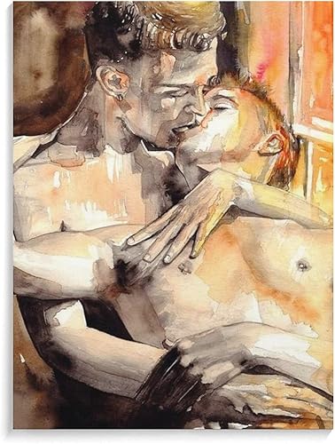 Miniatura 8 de Póster de hombre gay, pintura al óleo abstracta, póster de personaje masculino, póster de hombre besándose, lienzo, pósteres artísticos, cuadros,
