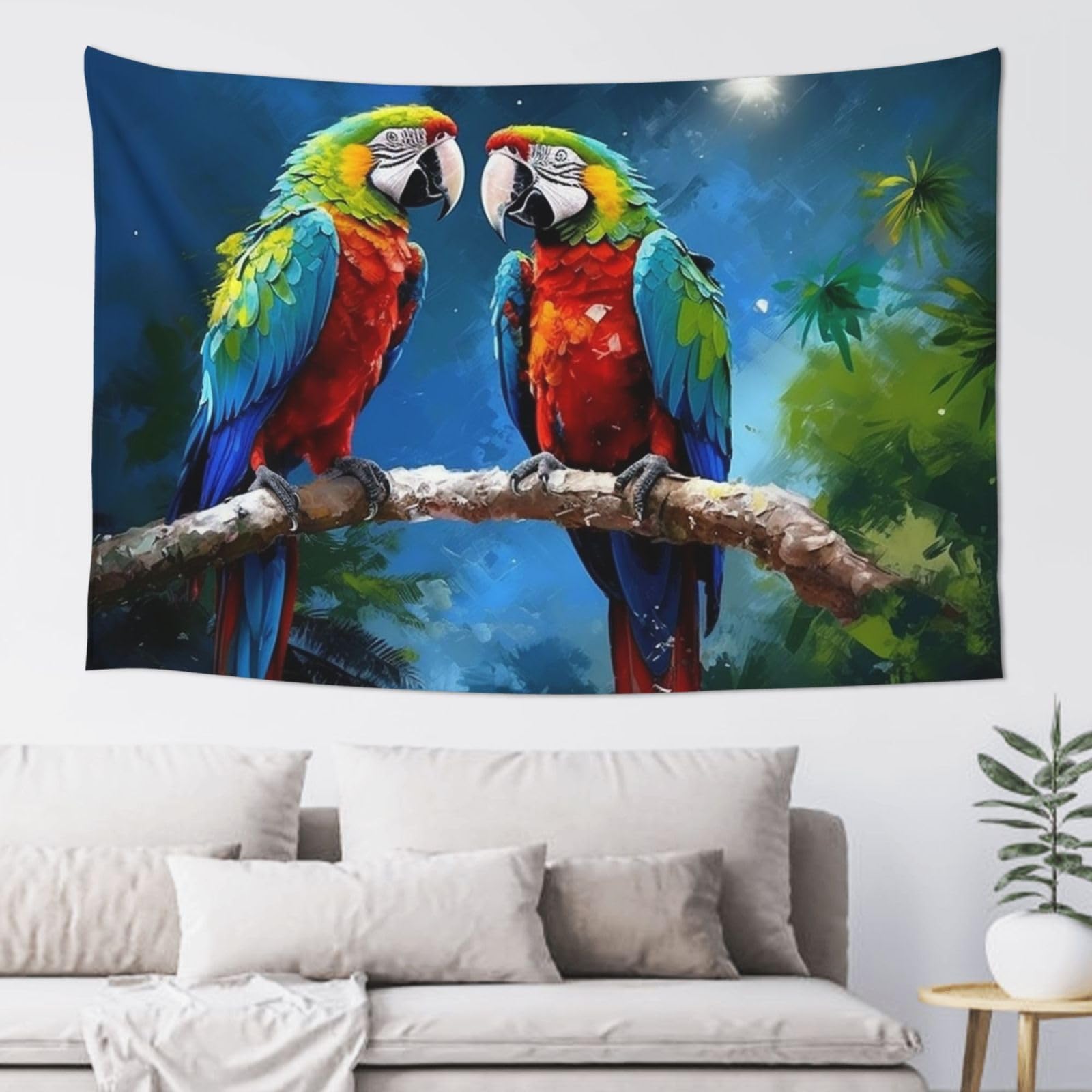 FodPand Parrots Tapestry for Bedroom Aesthetic, Wall Hanging Tapestries Art Decor Backdrop Wall Tapestry for Dorm Living Room Funny Poster Party Banner Background 40" X 60"