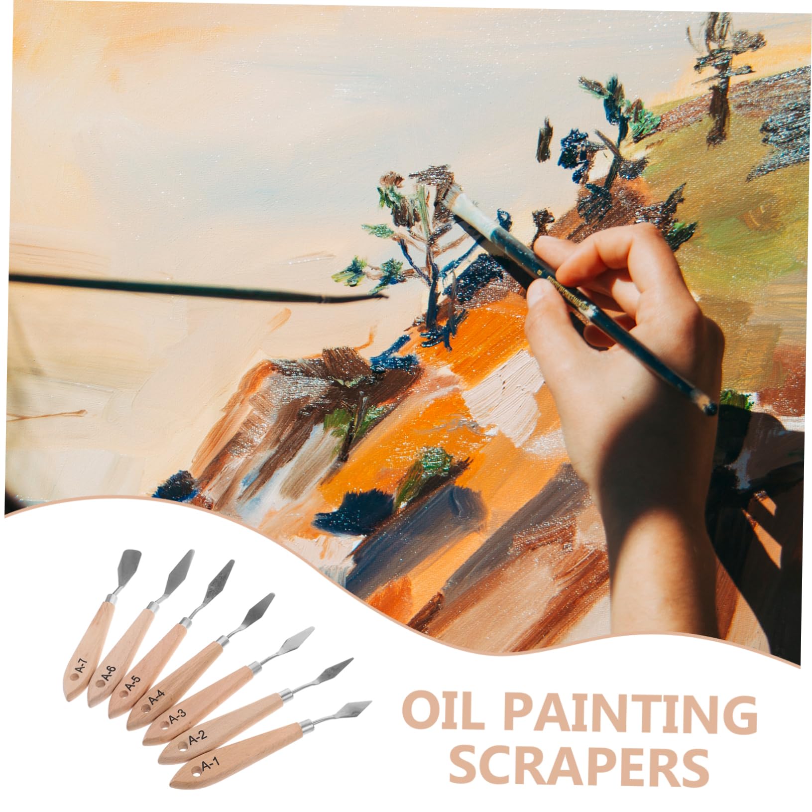 HOMSFOU 5 set Set Spatole Per Pittura A Olio Raschietto Strumenti Per Pittura Forniture Per Pittura Spatola Colori Per Pittura Raschietto Per Pittura Spatola Per 7 pezzi*5