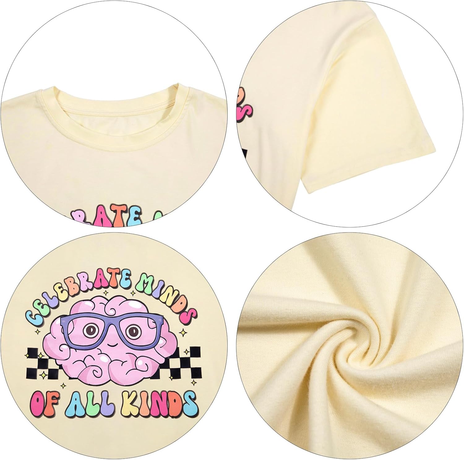 Autism Awareness Shirt Women Neurodiversity Shirt Celebrate Minds of All Kinds Tshirt Teacher ASD Casual Top - Image 6