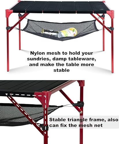 Miniatura 8 de iClimb Mesa plegable extensible, área de mesa grande, ultraligera, compacta con mesa hueca y bolsa de transporte para camping, mochilero, playa,