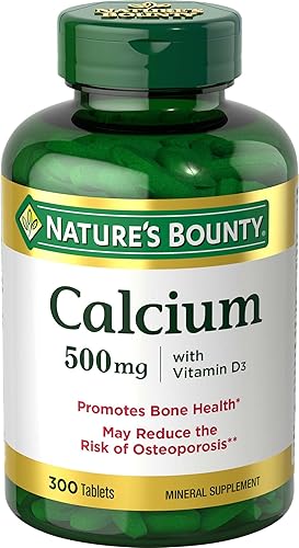 Nature's Bounty Calcium Plus 500 mg Vitamina D3, Apoyo Inmunológico y Salud Ósea, 300 Tabletas