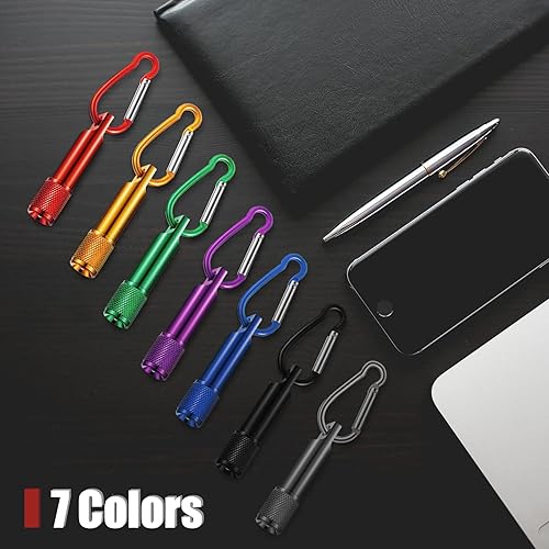 Miniatura 5 de Paquete de 49 llaveros en miniatura, mini linterna de bolsillo de alto lumen EDC linterna linterna pequeña linterna táctica de mano para camping,