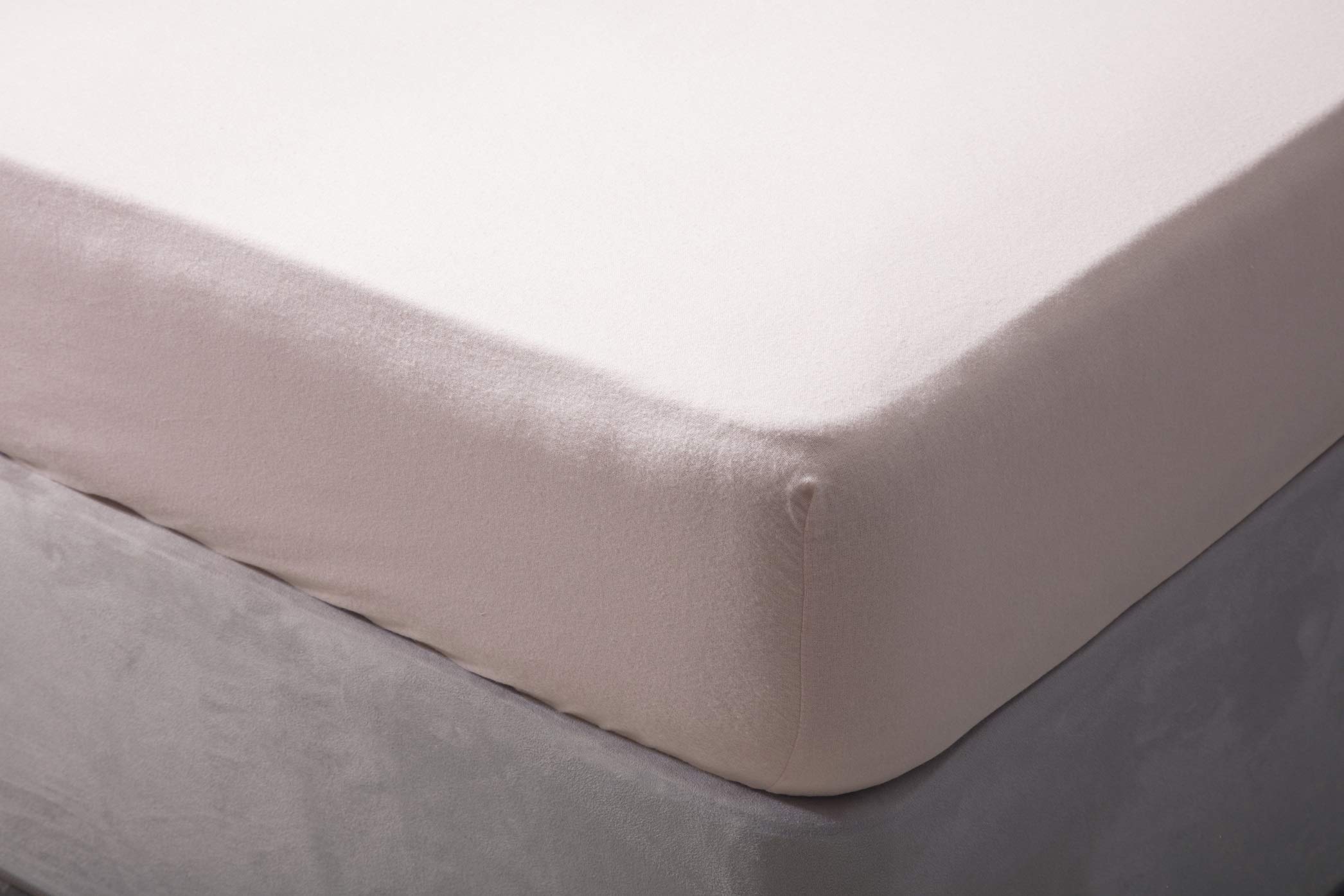 Belledorm 100% Brushed Cotton - Fitted Sheet - 12" Box (Powder Pink, Double)