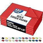 Party Solids Red Tissue Paper for Gift Bags - 20 X 30 Bulk Tissue Paper Red 480 Sheets - 10lb Newsprint for Packing, Birthday Gift Box Filler, Packing Supplies for Moving Supplies
