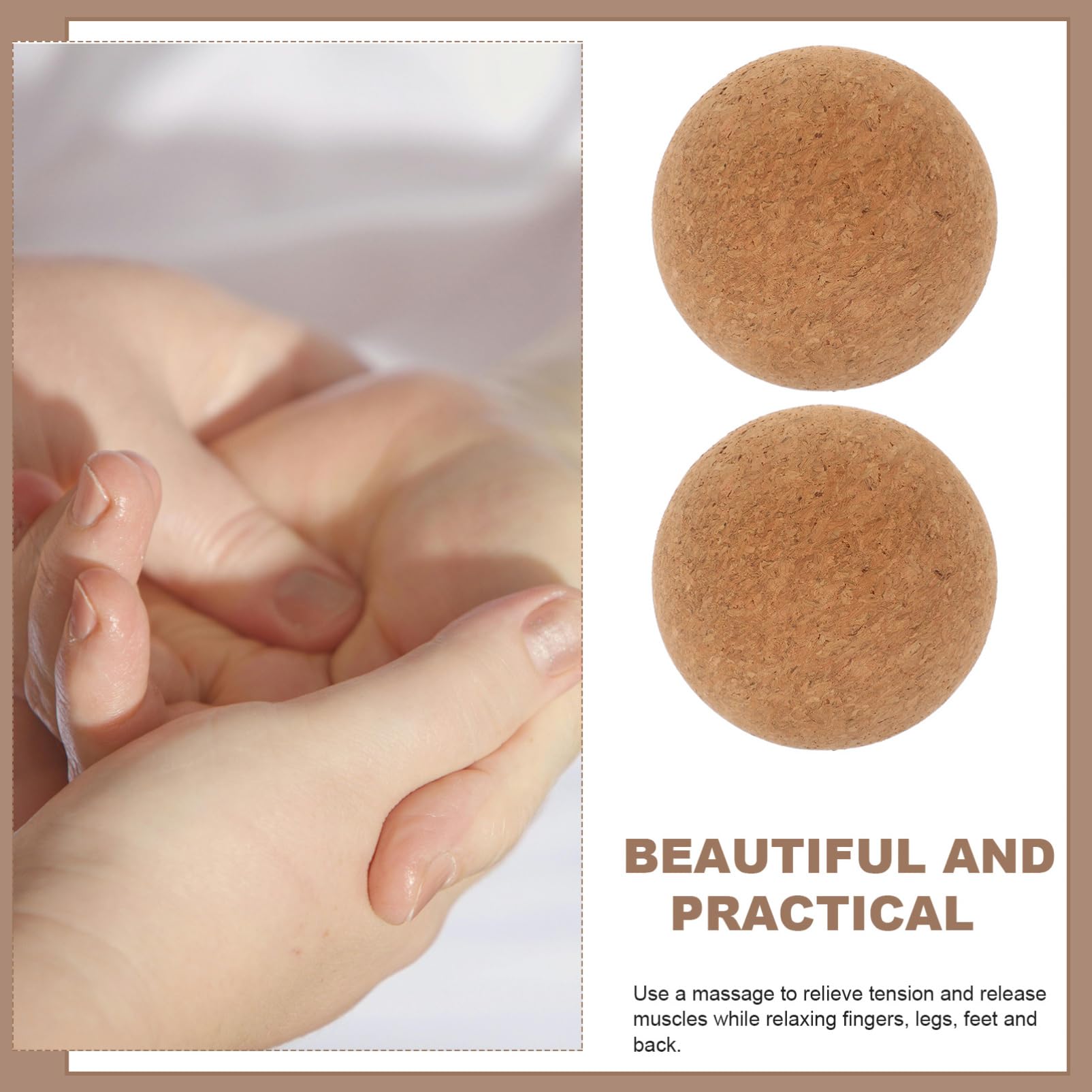 Healvian Balles de Massage en Liège 2 Pièces Ø100mm, Rouleaux de Massage Musculaire, Balle de Yoga Pratique, pour Soulager Tensions Dorsales et Cervicales, Fitness et Bien-domicile