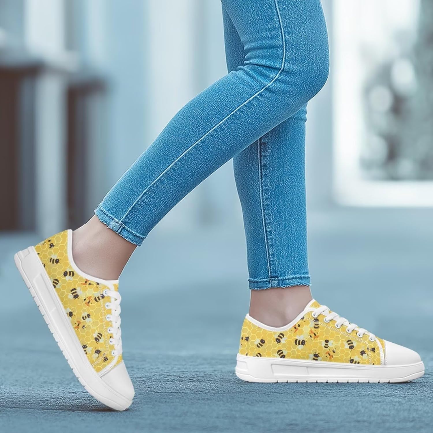 Canvas Shoes for Women Classic Mesh Breathable Lightweight Non-Slip Sneakers Slip On Tennis Walking Shoes US 5.5-13.5 image 3