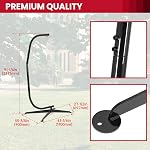 HECASA Fauteuil Hamock Support de chaise en acier lourd C pour chaise suspendue intérieure extérieure de porch 360 Rotation de degré 330LBS Capacité noire (à l'arrêt seulement)