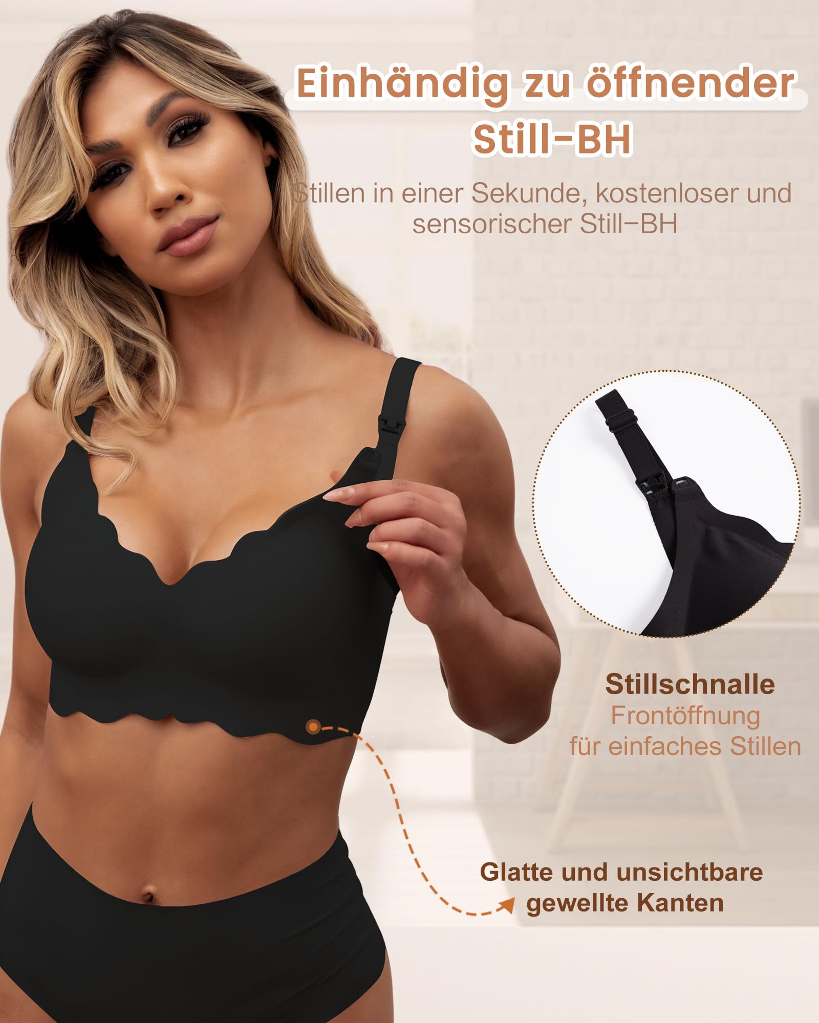 As Fairy Still-BHS zum Stillen, Kabelloser Nahtloser Schwangerschafts-BH Ultra Komfort Schwangerschafts Schlaf Bralette für Frauen