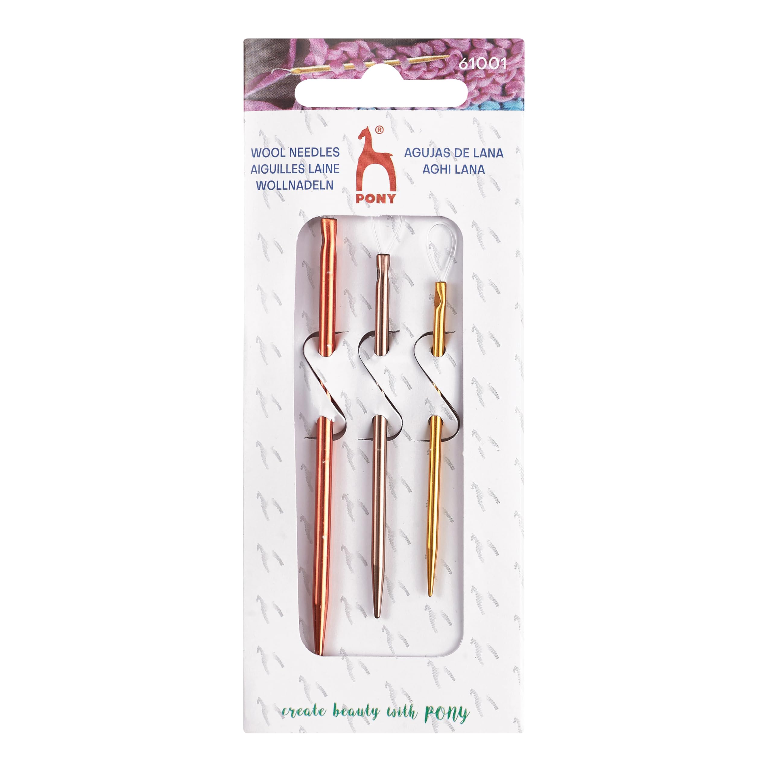 Pony Hand Sewing Needles: Wool: Assorted Colours: 2.25-3.25mm