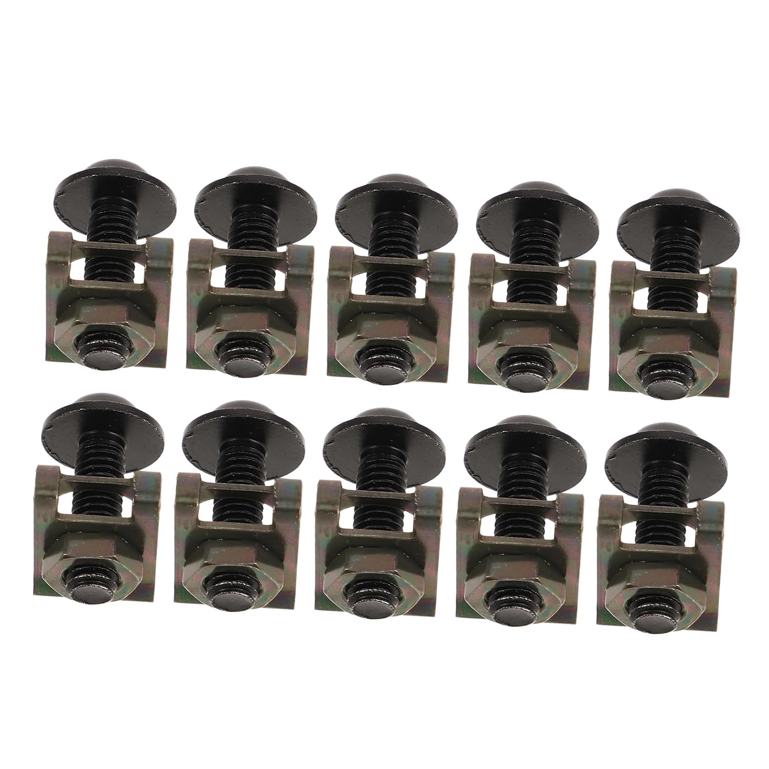 10pcs Motorcycle Fairing Bolts Kit 6mm Self-Tapping Aluminum Alloy Body Screws Black for Cruiser Windshield Skid Plate Fastening