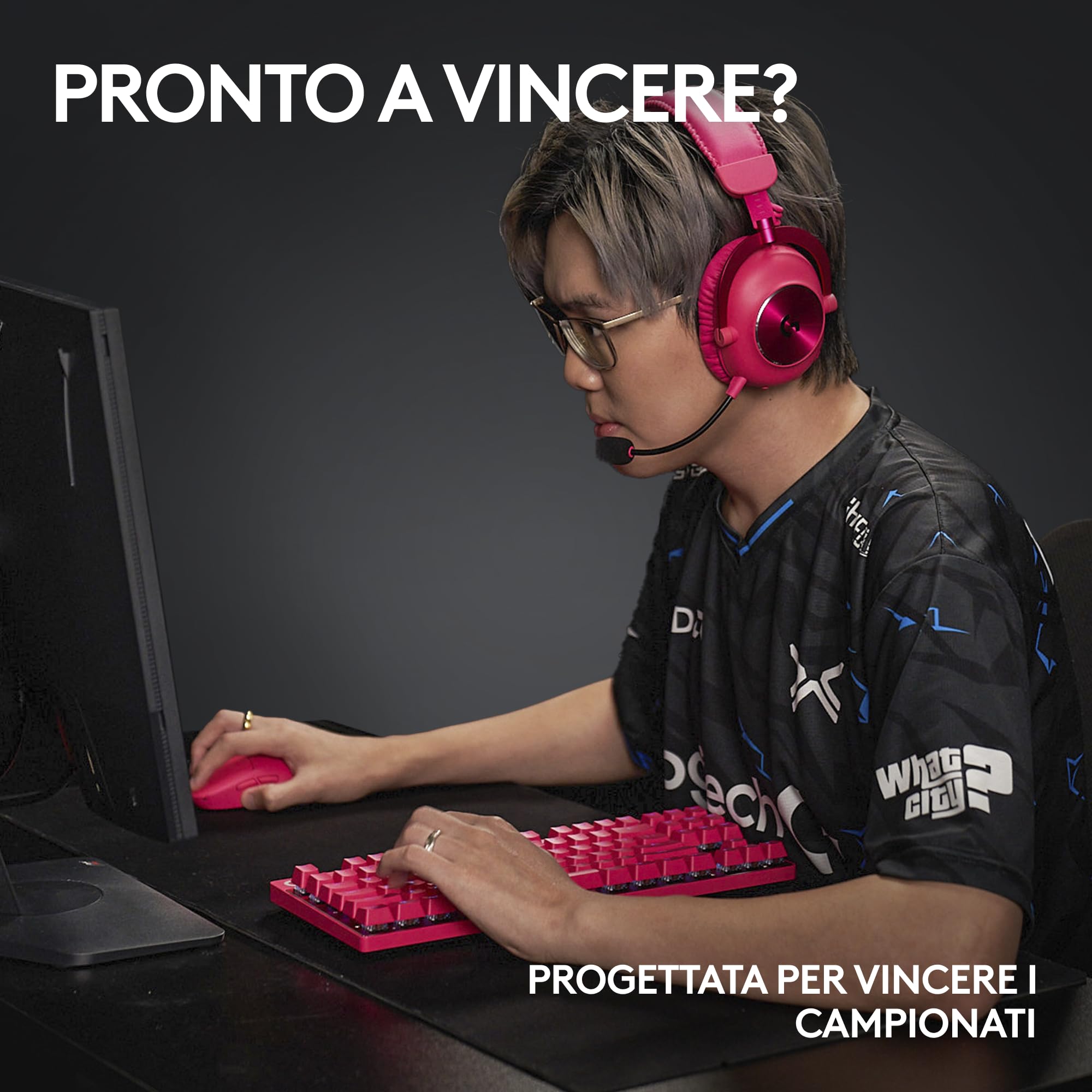 Logitech G PRO X SUPERLIGHT 2 LIGHTSPEED mouse gaming wireless, aggiornamento 8K, leggero, 60g, switch ibridi LIGHTFORCE, HERO 2, 888 IPS, 44K DPI, 5 pulsanti programmabili, USB-C, PC e Mac - Rosa