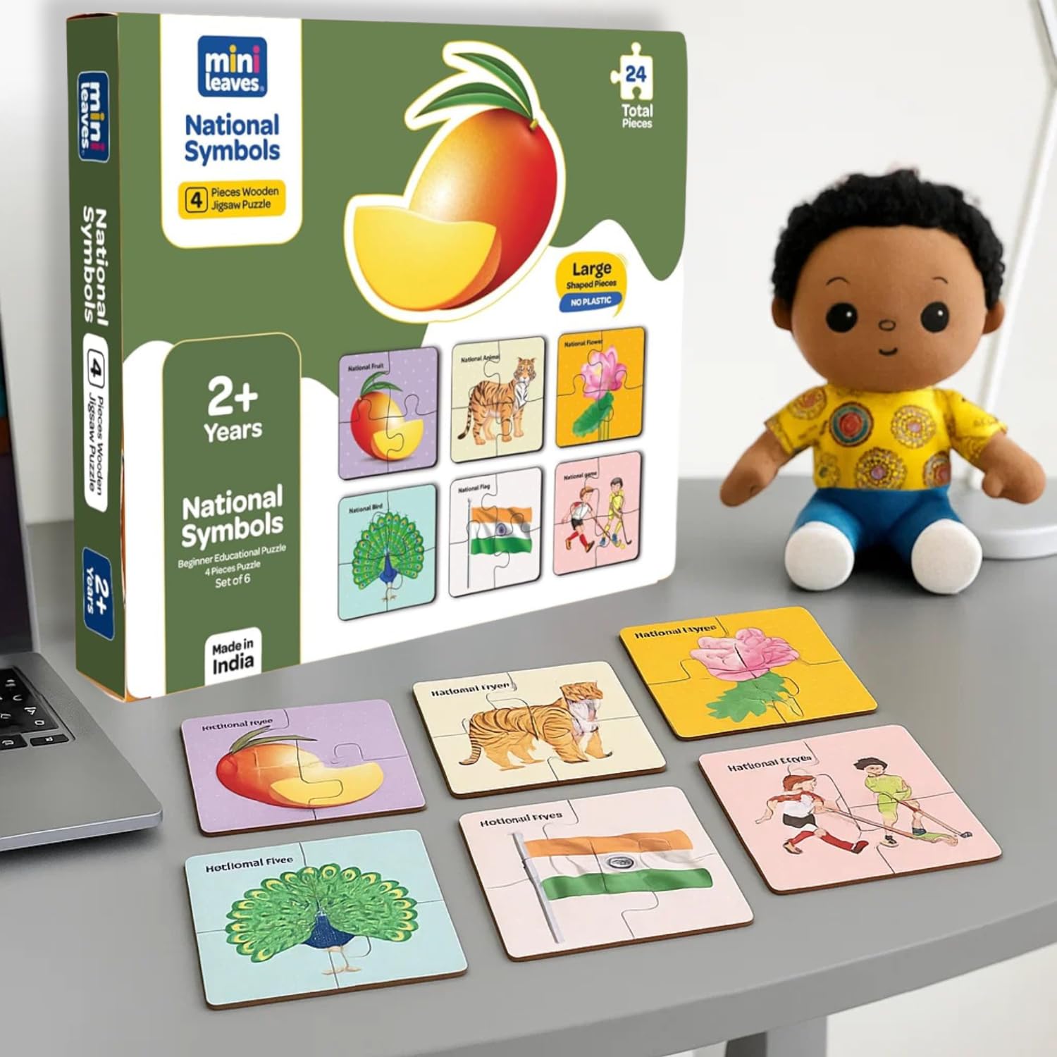 Mini Leaves India's National Symbols with Pictures Wooden Puzzles for Kids and Learning Educational - Learn, Play, and Explore Toys-image-43