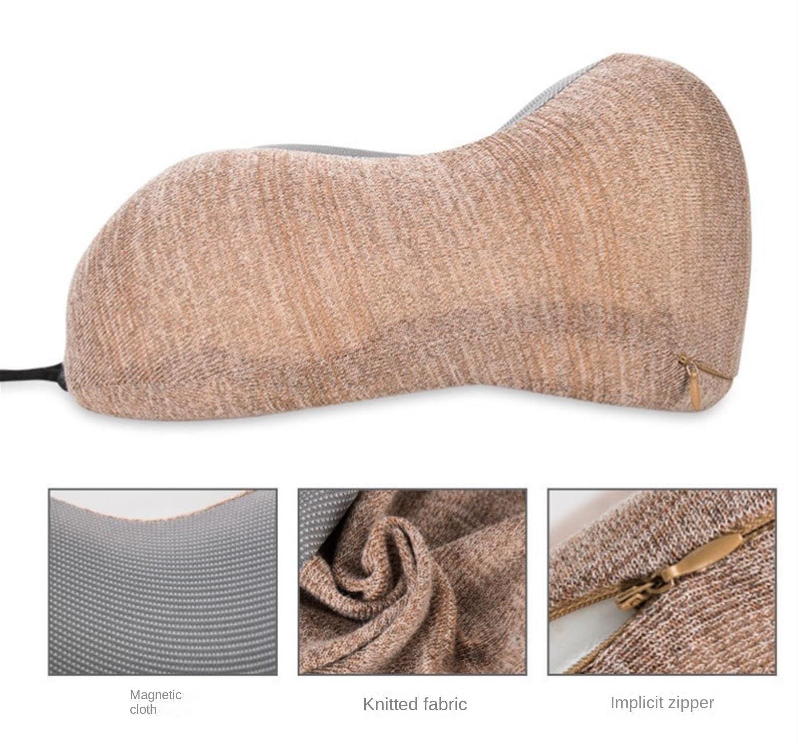 Poduszka Podróżna Poduszka Podróżna Z Pianki Memory Foam, Regulowana, Dzianinowa, Do Samolotu I Samochodu Poduszka na Kark(Black)