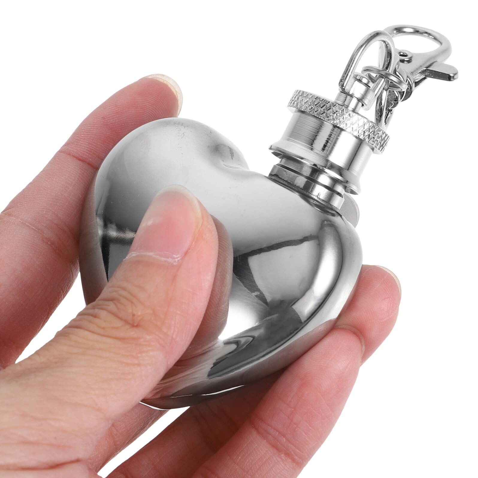 Cabilock 8piezas Mini Frasco de Vino Forma de Corazón Llavero de Acero Inoxidable para Whisky Vino y Bebidas para Camping y Uso Diario