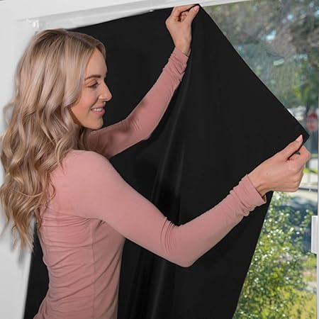 Temporary Blackout Blinds | Easy to Stick On with VELCRO® Brand Fasteners | Cut To Size To Fit Any Window | Ideal for Portable Use, Travel and Bedroom | 100% Premium Blackout Material